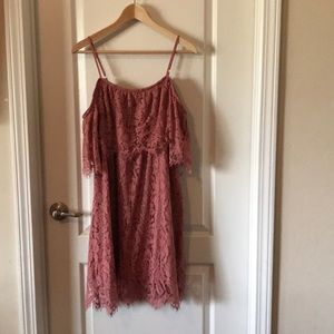 Rose pink lace dress